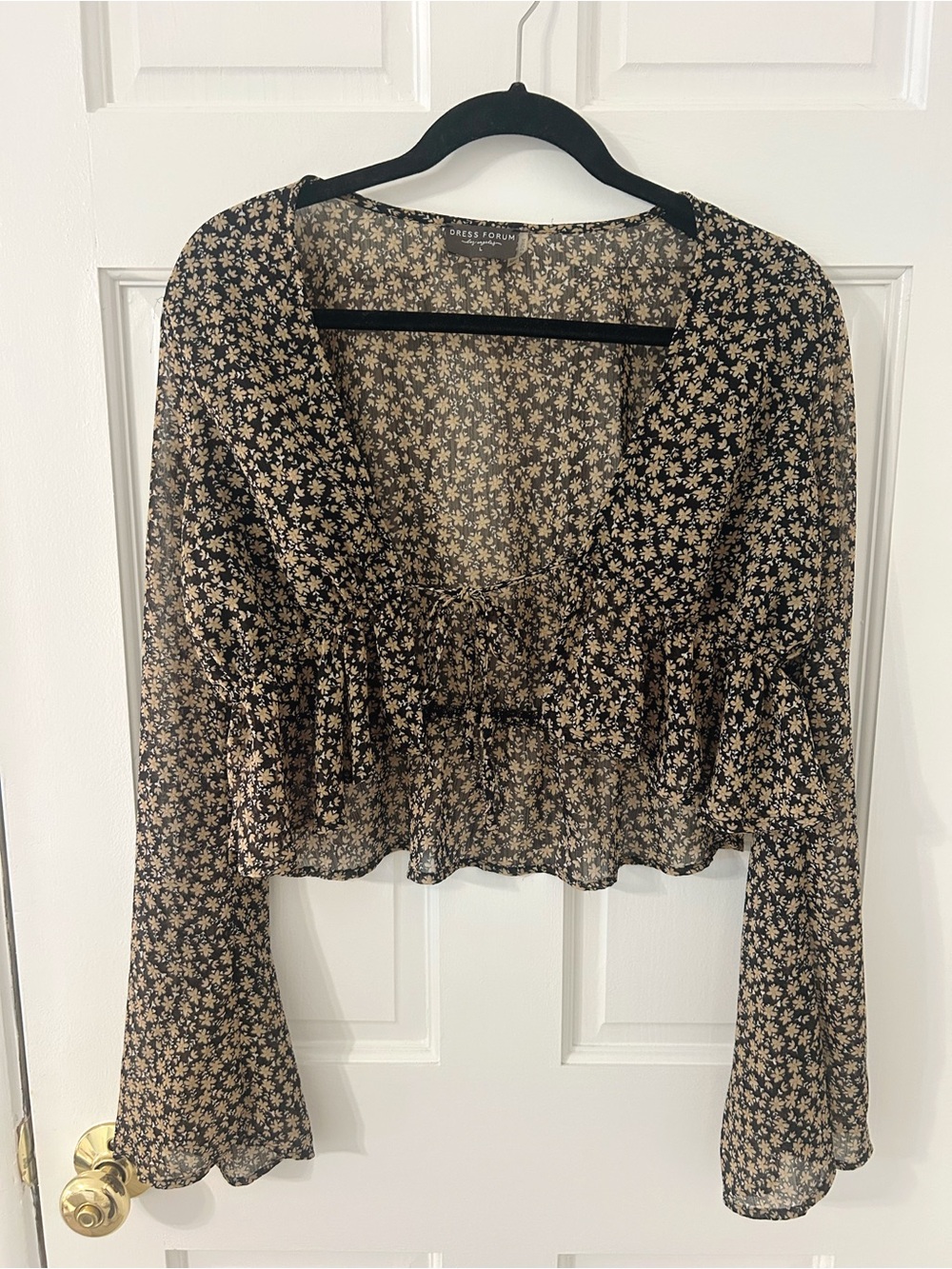 Dress Forum Black Floral Peasant Blouse